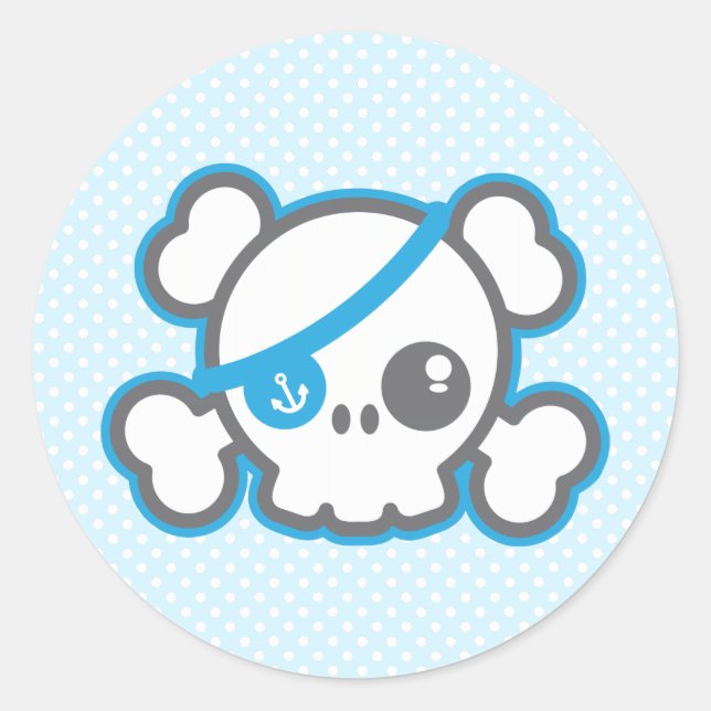 Stickers Kawaii Pirate Skull (Devant)