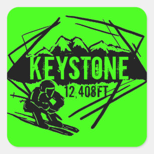 stickers Keystone Colorado néon vert élévation