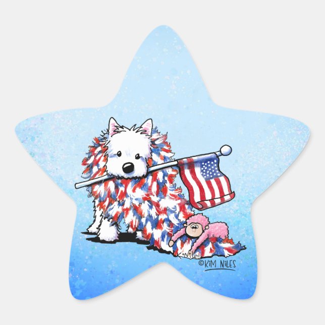 Stickers KiniArt Liberty Westie Star (Devant)