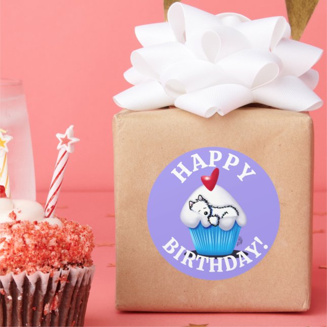 Stickers KiniArt Westie ANNIVERSAIRE (Fête)