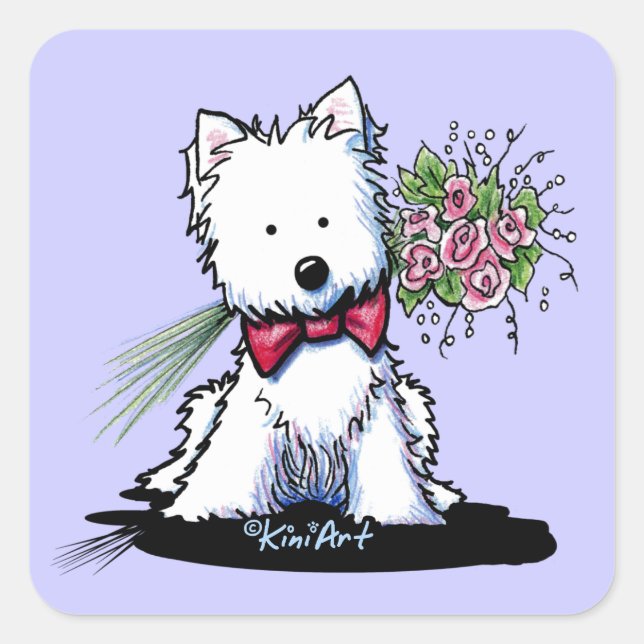 Stickers KiniArt Westie Valentine (Devant)