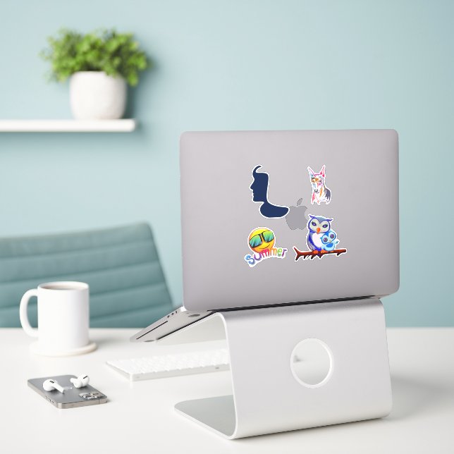 Stickers Kiss Cut Pour Artisanat (Ordinateur portable sur le bureau)