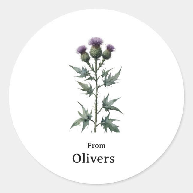 Stickers & Labels Christmas Thistle Flower Scottie (Devant)