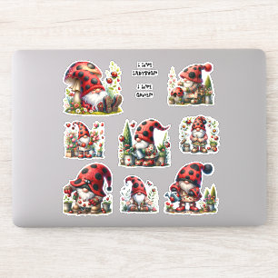 Stickers LadyBug Gnome Life