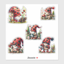 Stickers LadyBug Gnome Life