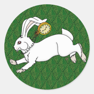 Stickers lapin blanc BG vert