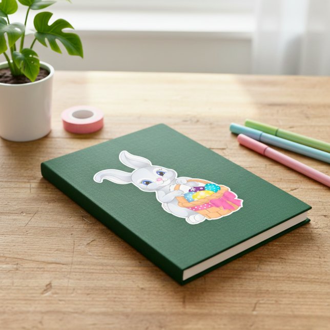 Stickers lapin Pâques Cartoon Classique (Classic Cartoon Easter Bunny Stickers)
