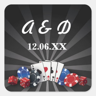 Stickers Las Vegas Initials Casino Étiquette