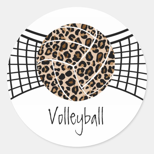 Stickers Leopard de volley-ball (Devant)