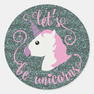 Stickers Let's Be Unicorns (parties scintillant em