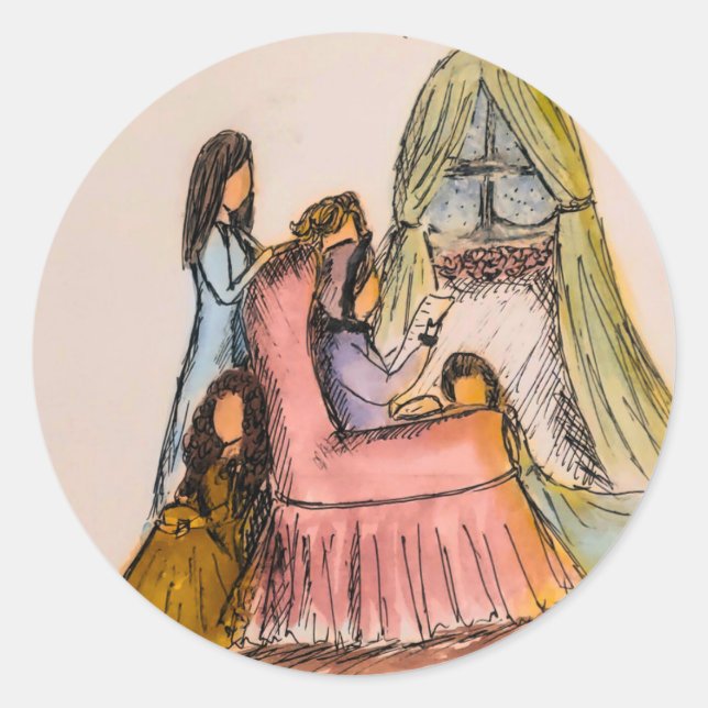 Stickers Lettre de lecture pour petites femmes (Devant)