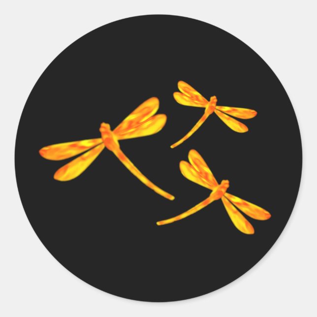 Stickers libellules - Feu (Devant)