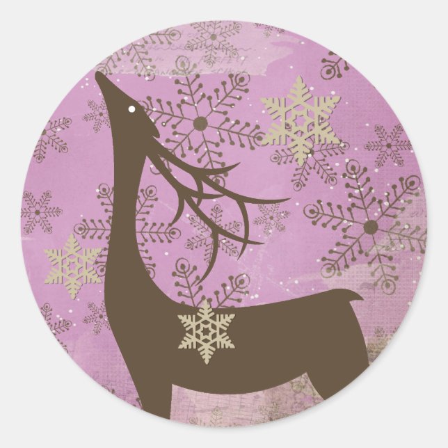 Stickers Lilac Snowflakes et Stick Rond Cerf (Devant)