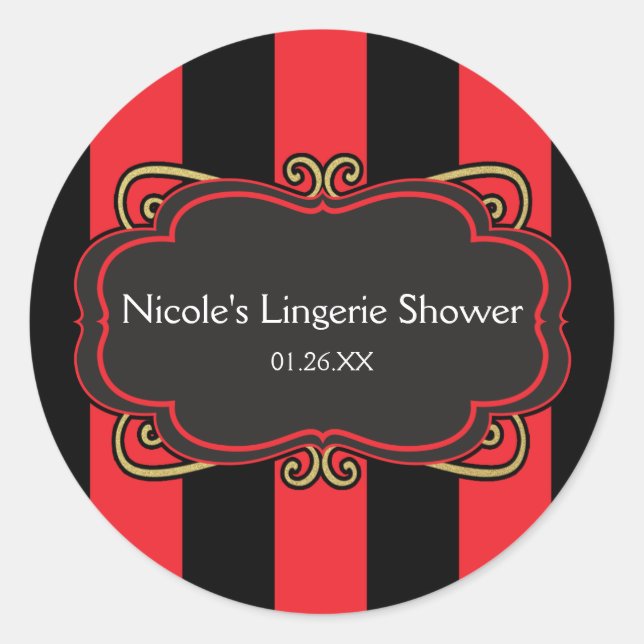Stickers Lingerie Rouge Noir Gratté Or Lingerie (Devant)