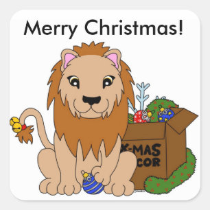 Stickers Lion de Noël
