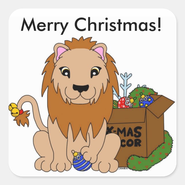 Stickers Lion de Noël (Devant)