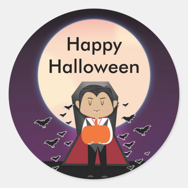 Stickers Little Vampire Dracula Halloween Party (Devant)