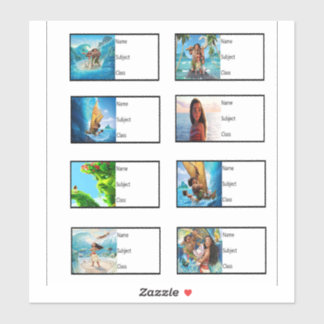 Stickers livres scolaires - Moana
