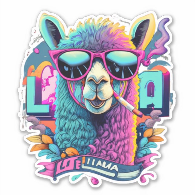 Stickers Llama pour le journalisme et le scrapbook (Devant)