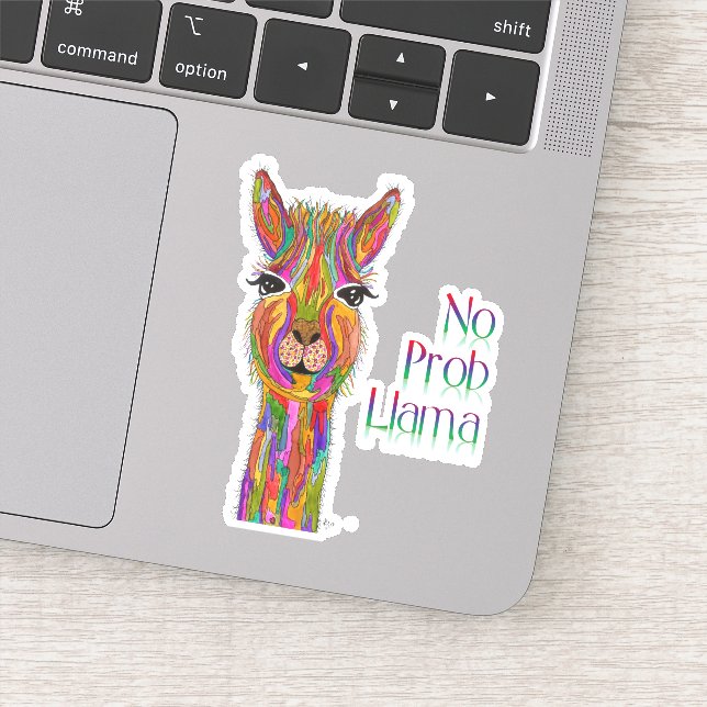 Stickers Llama Vinyl mignonne et colorée (Détail)