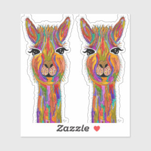 Stickers Llama Vinyl mignonne et colorée