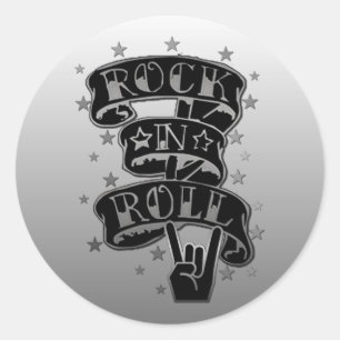Stickers Logo Black & Silver Rock & Roll 2