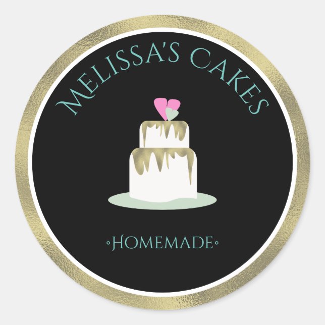 Stickers Logo de gâteau Boulangerie maison Mariage (Devant)