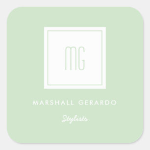 Stickers Logo Professionnel Monogramme Blanc Coule