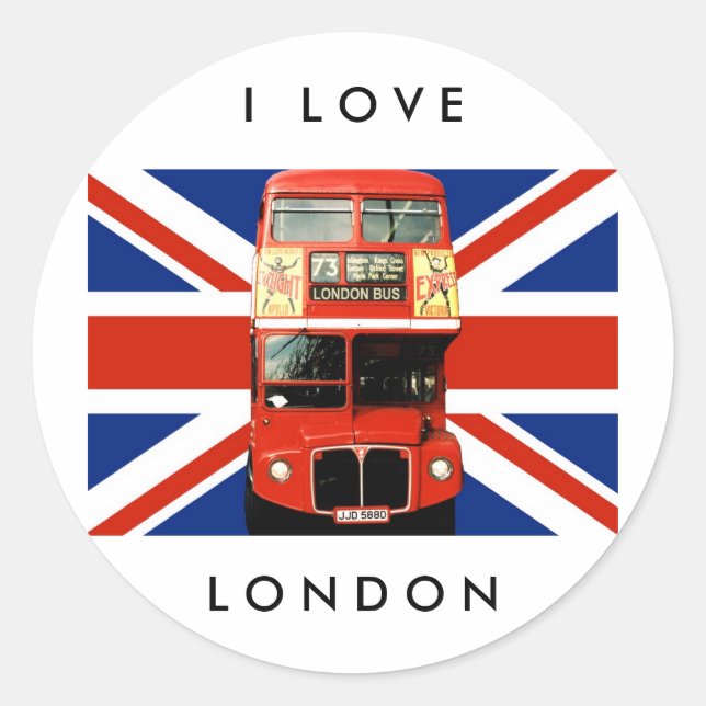 Stickers Londres avec Bus et British Flag 2 (Devant)