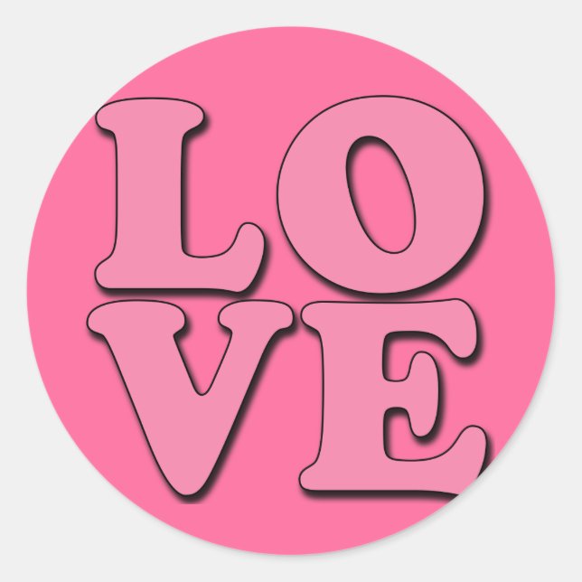 stickers LOVE en rose (Devant)