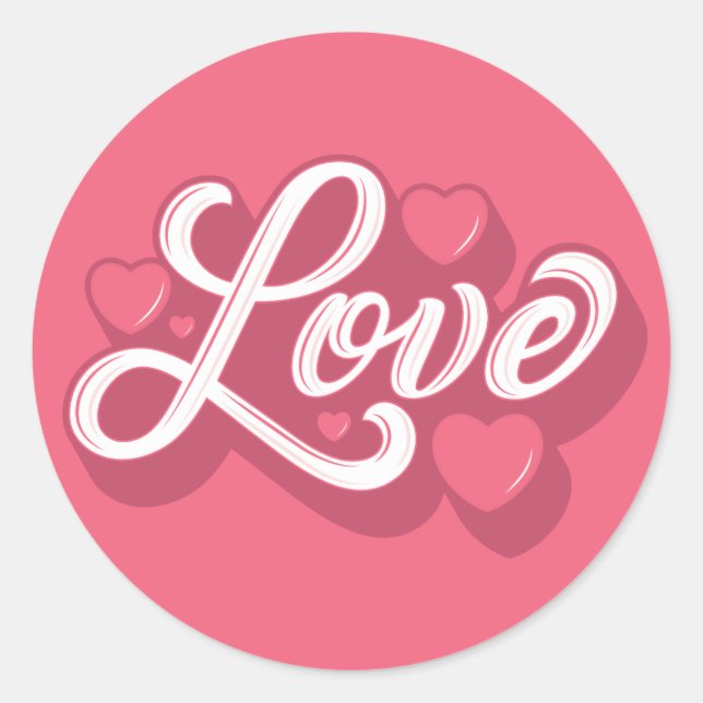 Stickers Love Heart Round (Devant)