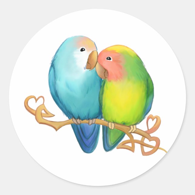 Stickers Lovebird colorés (Devant)