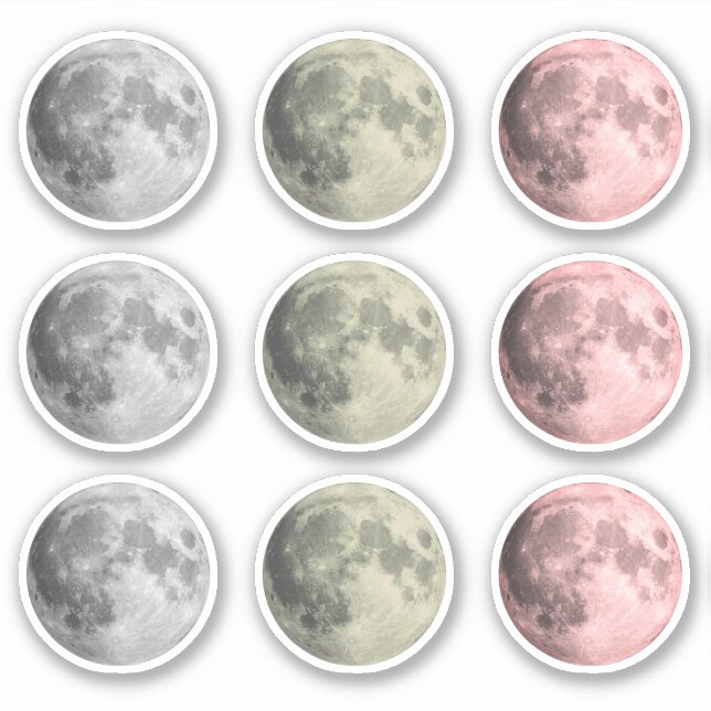 Stickers Lunar Space Pleines lunes assortis (Devant)