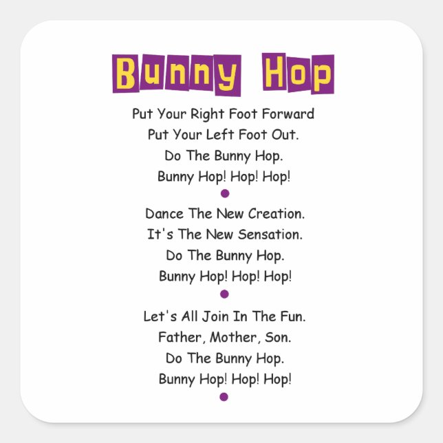 Stickers Lyrics Bunny Hop (Devant)