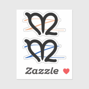 stickers m-over-z, z bleu et orange (2 par feuille