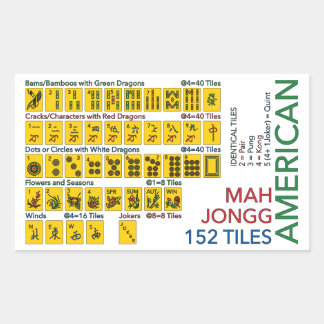 Stickers Mah Jongg Carreaux américains