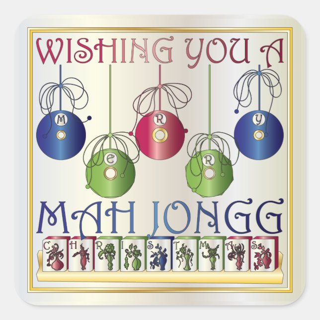 Stickers Mah Jongg Christmas Bettors (Devant)