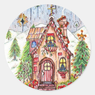 stickers maison de Noël lg 3"