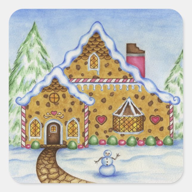 Stickers Maison en pain d'épice de Noël (Devant)