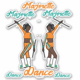 Stickers Majorette (Aqua Orange)