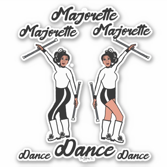 Stickers Majorette (Blanc Noir) (Devant)