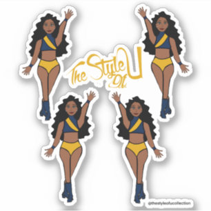 Stickers Majorette / Danseur Marine & Jaune