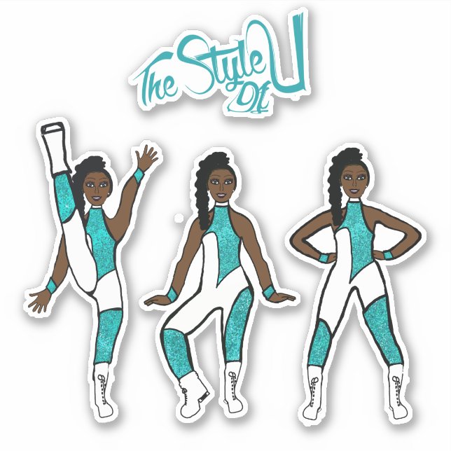 Stickers Majorette / Danseuse Aqua Jumpsuit A (Devant)