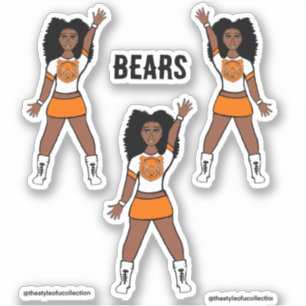 Stickers Majorette / Danseuse Blanc Orange Ours A