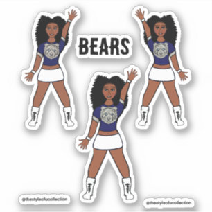 Stickers Majorette / Danseuse Bleu Argent Ours A