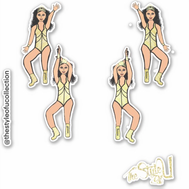 Stickers Majorette / Danseuse Couronne d'or #2 (Devant)