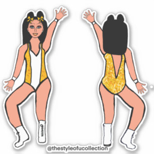 Stickers Majorette / Danseuse Étincelle Jaune #2