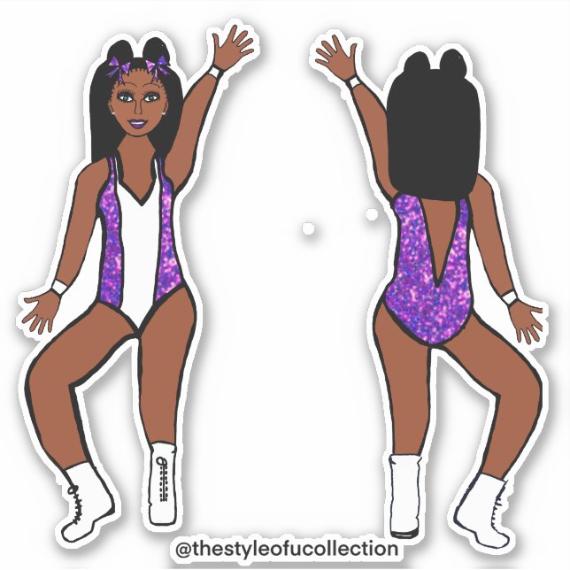 Stickers Majorette / Danseuse Étincelle violette (Devant)