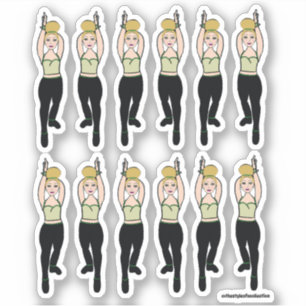 Stickers Majorette / Danseuse Monnaie Noir 2