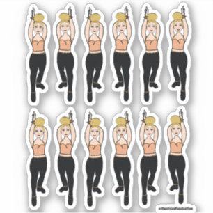 Stickers Majorette / Danseuse Peach Black 2